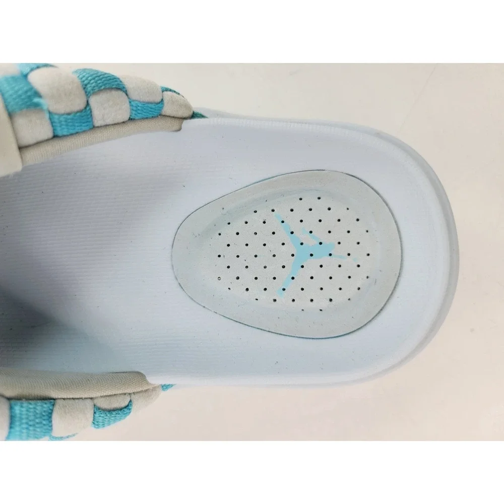 Jordan, Fabric Upper, Rubber Sole Athletic Slide, Women, Size 8, Blue / White. - Picture 4 of 7